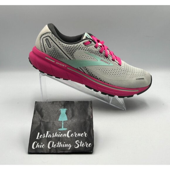 Brooks Ghost 14 Women's Oyster/Yucca/Pink Running Shoes Sneakers Size 9.5 3219 - Picture 15 of 16